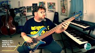 Video thumbnail for Malaman   Mayones Patriot 5 Jeans blue 2 tone blue burst by Melacantomelasuono Bass Domus