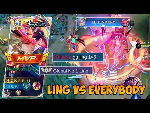 GLOBAL LING TRIED HIS BEST TO CARRY NOOB TEAM IN SOLO RANK VS FULL CC HEROES! MOBILE LEGENDS 
