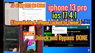 iphone 13 pro (iPhone Unavailable )&iPhone Locked to Owner)ios 17.4.1 Unlock and Bypass iCloud  DONE