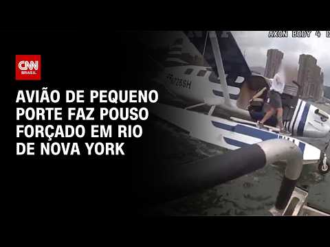 Veja resgate de avião de pequeno porte após pouso forçado em rio de Nova York | CNN BRASIL