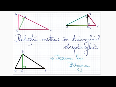 Relatii metrice in triunghiul dreptunghic: teorema lui Pitagora