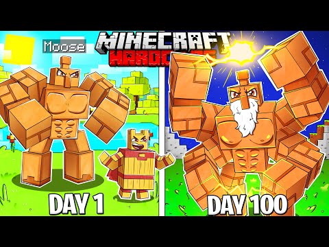 I Survived 100 Days as a GOLEM in HARDCORE Minecraft!