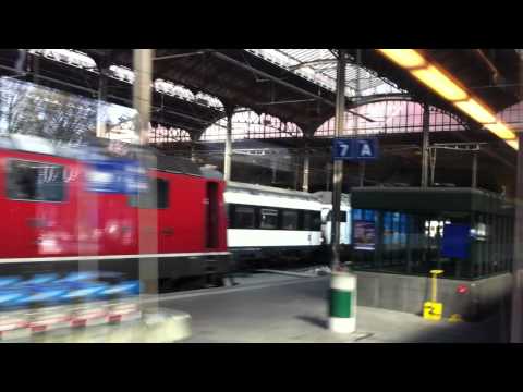 Leaving Basel SBB railway station on the S3