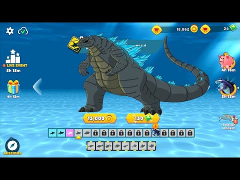 New MECHA Godzilla Shark Unlocked!!! - Hungry Shark World | HD