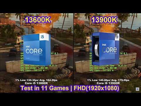 Core i5 13600K vs Core i9 13900K + RTX 3090 Ti - Test in 10 Games | FHD(1920x1080)