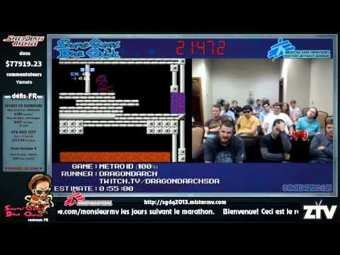 SGDQ 2013 French restream - Metroid (runner: Dragondarch -- comm: iTzChomp / Yamato)
