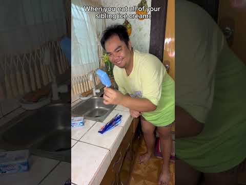 When you eat all of your sibling ice cream: #funny #humorvibes #funnypictures #comedy #food #memes