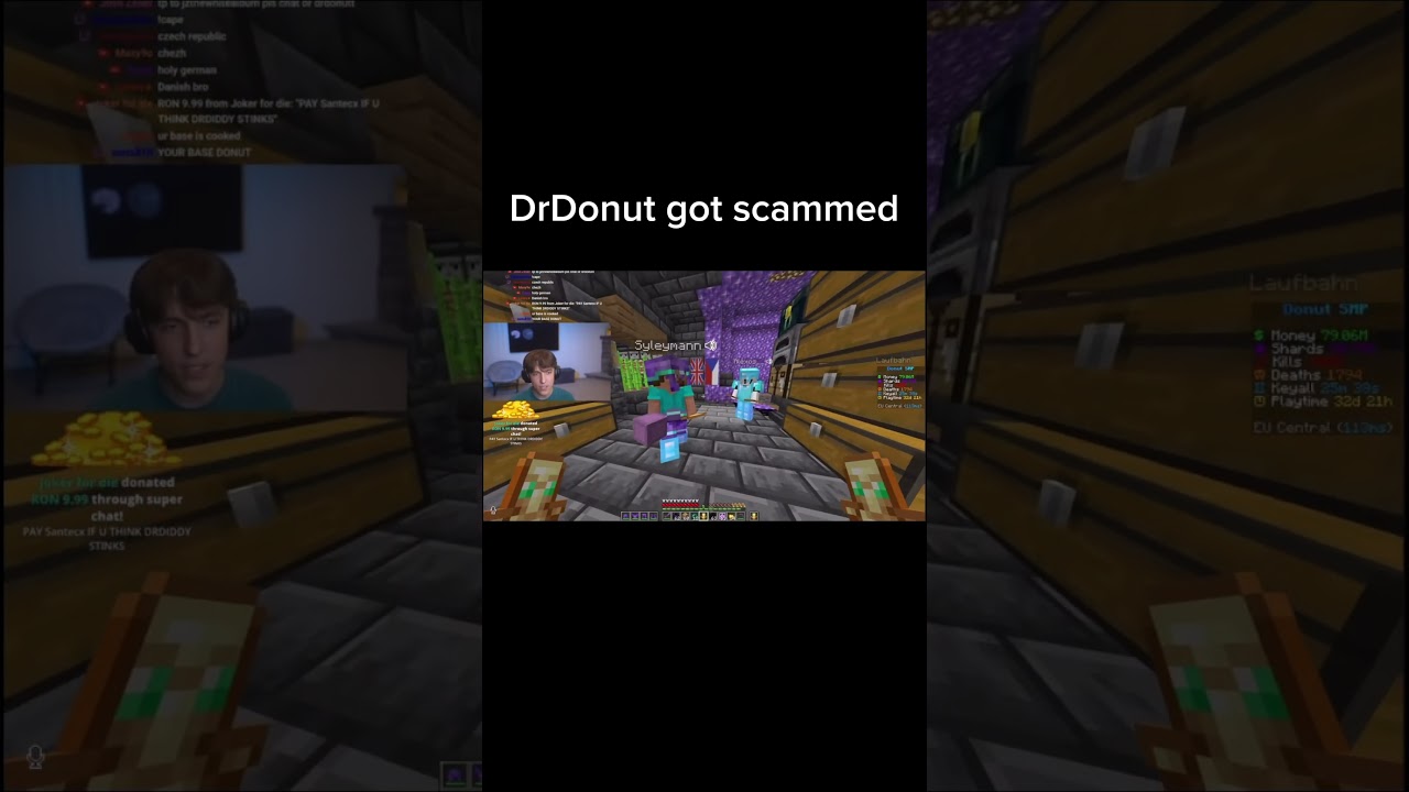 Dr Coconut got scammed ip:donutsmp.net #memes #minecraft #drdonut #donutsmp