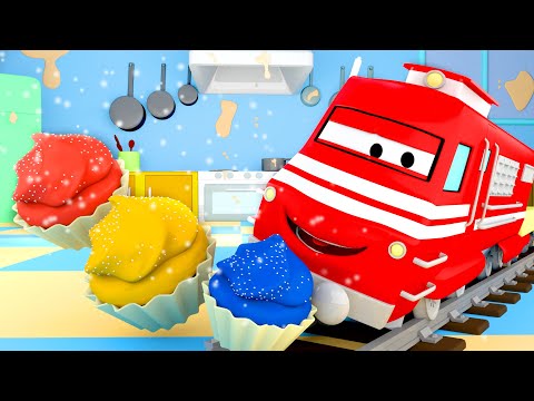 Поезд Трой - Поезд-духовка - Автомобильный Город 🚄 детский мультфильм