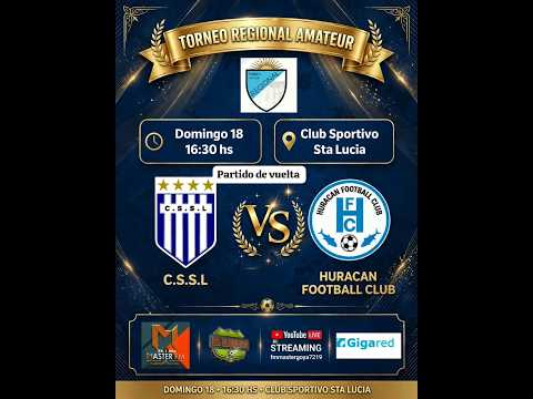 18 De Octubre 2026 T.R.F.A. | SPORTIVO SANTA LUCIA - HURACAN | OCTAVOS DE FINAL 🔴 EN VIVO