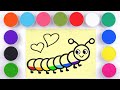 Sand painting caterpillar with color sand