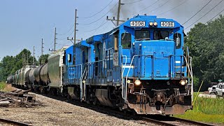 Conrail survivors. 4095 and 4096 working hard on the Ohio central (2010 found footage)