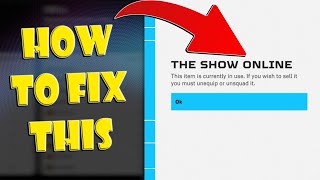 MLB The Show 25 Diamond Dynasty How to Fix the item currently in use  Issue When Selling Cards