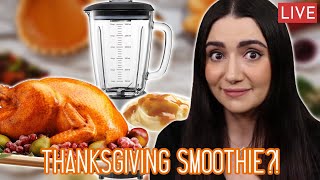 Trying The Thanksgiving Smoothie Challenge Live