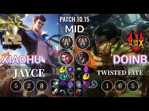 RNG Xiaohu Jayce vs FPX Doinb Twisted Fate Mid - KR Patch 10.15