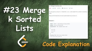 YouTube video 'Merge k Sorted Lists | Live Coding with Explanation | Leetcode - 23'