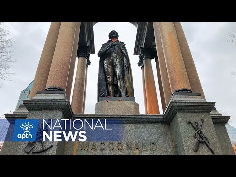 Montreal’s John A. Macdonald monument targeted by ‘anti-colonial zombies’ | APTN News