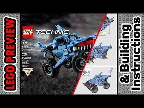 PREVIEW: 42134, LEGO TECHNIC, Monster Jam Megalodon​ & Building Instructions! LEGO 2022