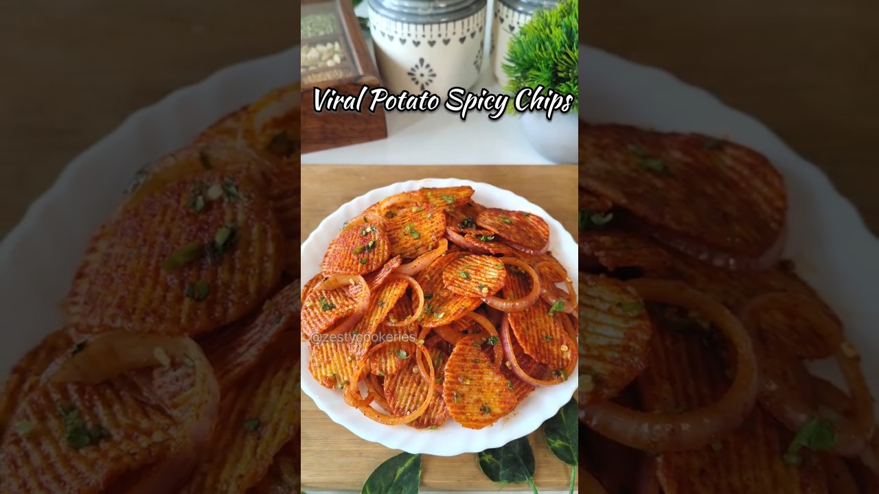 Spicy Potato Chips Recipe 😍 #shorts #trending #recipe #potato #chips #viral