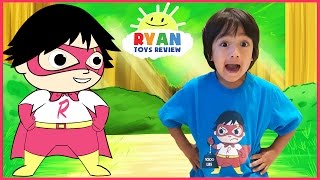 SUPERHERO KID RYAN TOYSREVIEW CARTOON! Ryan Saves Gus! Animation video for Children