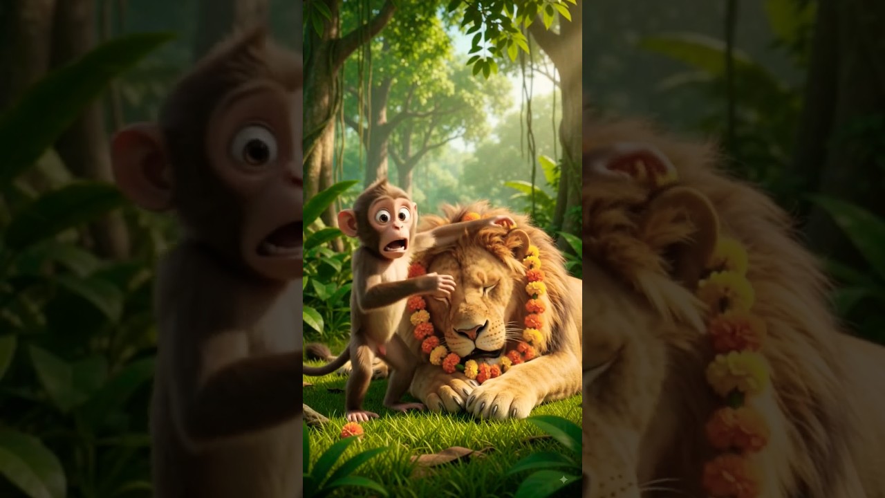 🤯! Bandar Ne Kya Kaha !❤️ #shorts #lion #monkey