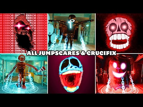 DOORS : The Lost Mines - All Jumpscares and All Crucifix | ROBLOX