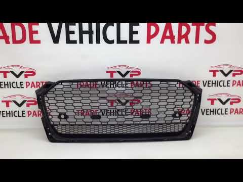 Fits Audi A5 S5 2016-2020 Front Main Grille Gloss Black Honeycomb Sport Badgeless video