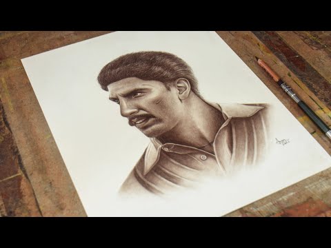 83 | Ranveer Singh | Soft pastel Pencil on paper | Monochrome portrait #83movie #ranveersingh