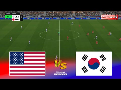 🔴USA vs SOUTH KOREA - International Friendly 2025 | Pes Simulation Game