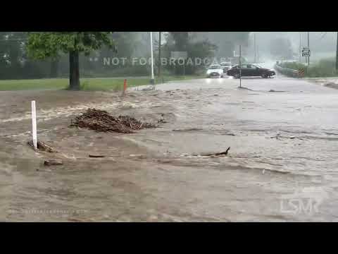 07-09-2023 Berks County, PA - Guy In Flood Water, Emergency Response, Daring Water Rescue
