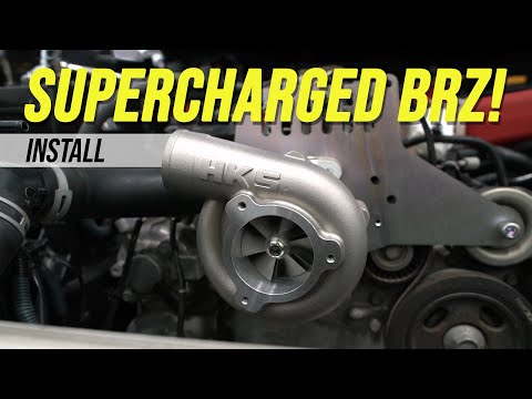Supercharger gets installed on BRZ