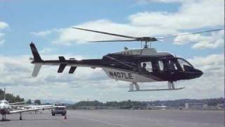 preview picture of video 'Bell 407 Helicopter Takeoff at KBFI Seattle'