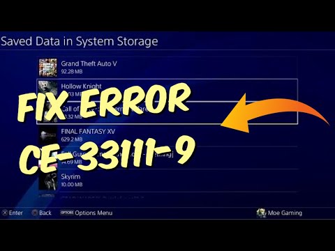 How To Fix PS4 Error Code CE-33111-9