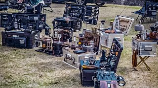 アルミコンテナカスタム集結！！凄腕DIYキャンパーたちの無骨で男心くすぐるキャンプギア。BOXカスタム集会、キャンプ収納、お洒落キャンプ、ミルジュアリー