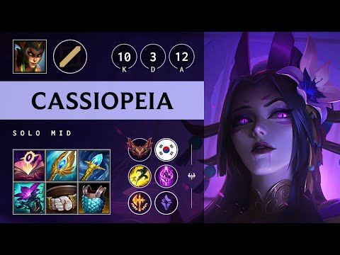 Cassiopeia Mid vs Twisted Fate: Triple Kill, Godlike - KR Grandmaster Patch 14.24