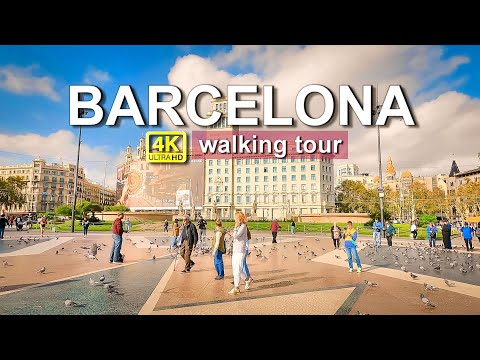 Barcelona Spain 🇪🇸 Walking Tour | 4K UHD | From Plaça de Catalunya to Port Vell 🚶‍♂️🌊✨