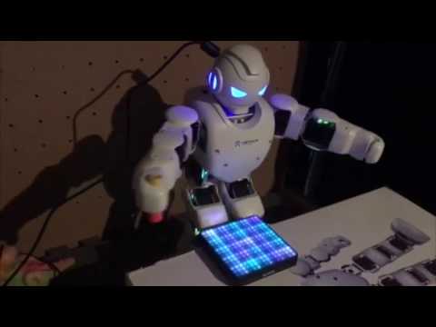 Ubtech Alpha Pro Humanoid AI Robot Playing A Roli Lightpad Midi 5D Controller