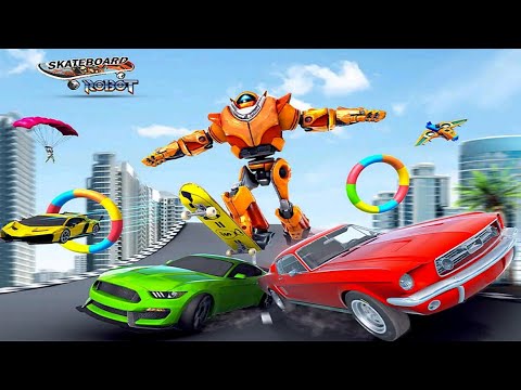 Skateboard Robot Transform Game 2021: Lamborghini Hero Robot Transformation - Android Gameplay