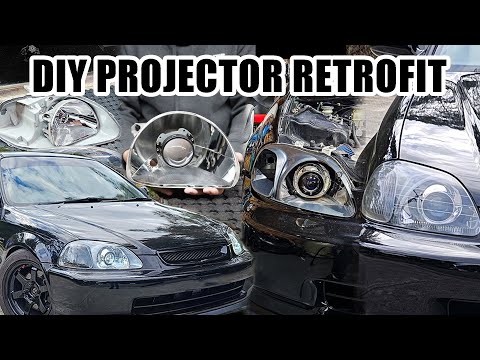 Honda Civic EK - PROJECTOR retrofit to OEM headlights full installation guide