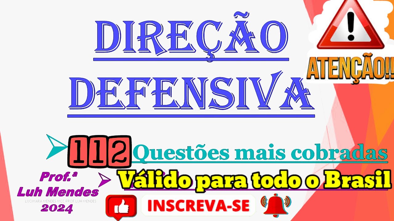 QUESTÕES direção defensiva mais cobradas VÁLIDO PARA TODO BRASIL #detran #teorico #simulador #1k #dd