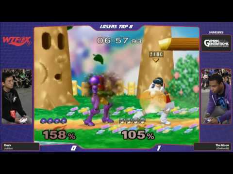 WTFOX 2: SSBM Singles - Duck (Samus) vs The Moon (Marth) - Losers Top 8 (Reupload)