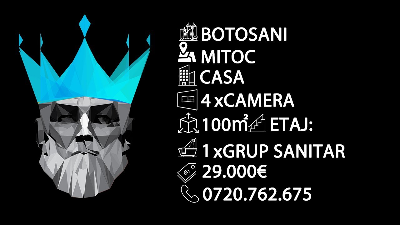 Tur video Casa 100 mp si Teren 1700 mp Botosani | comuna Mitoc | Sat Mitoc  