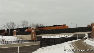preview picture of video 'BNSF 5199 Leading East in East Lansing, MI'