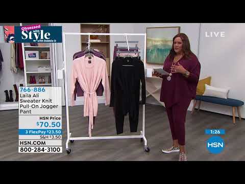 Laila Ali Sweater Knit PullOn Jogger Pant