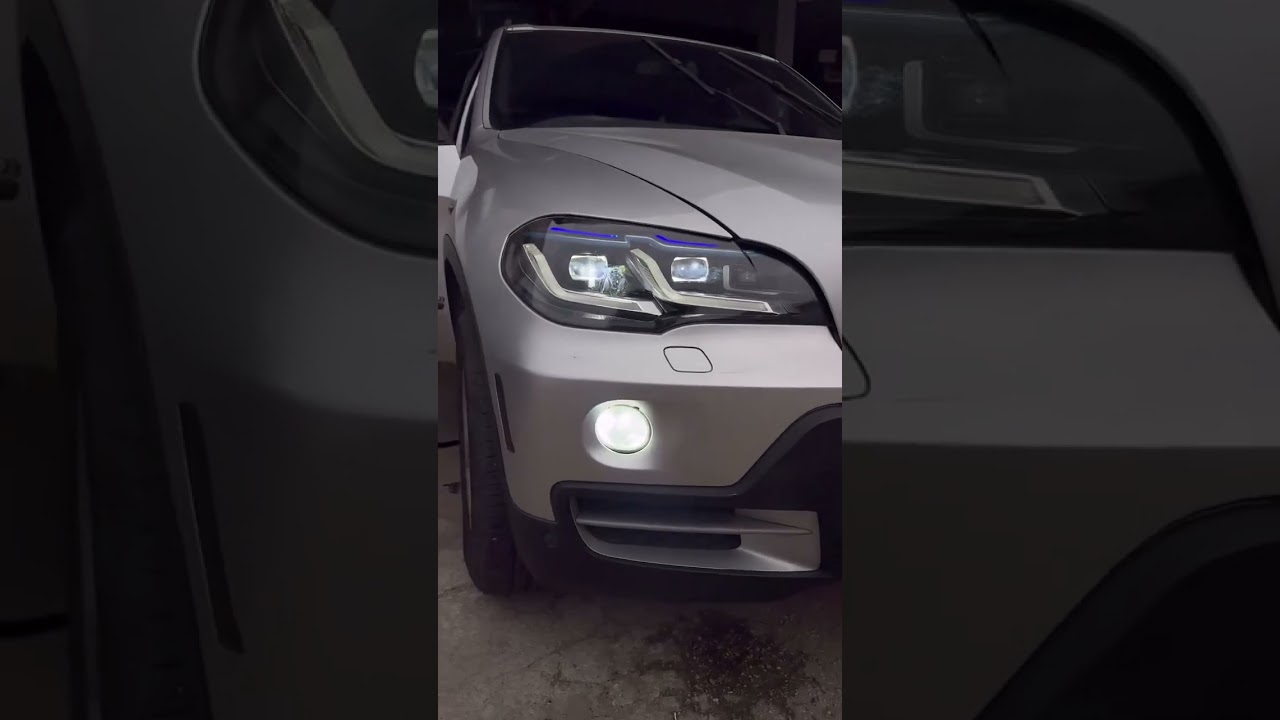 BMW X5 E70 2007-2013 гг. Передние фары LASER (2 шт) Video 1