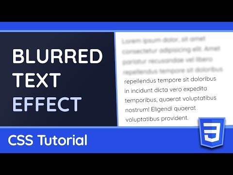 How to Blur Text with Animations CSS Tutorial