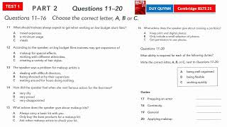 Cambridge IELTS 21 TEST 1 PART 2 #voduyquynh #ielts21test1part1 #ielts21
