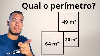 TRÊS QUADRADOS JUNTOS. QUAL O PERÍMETRO?