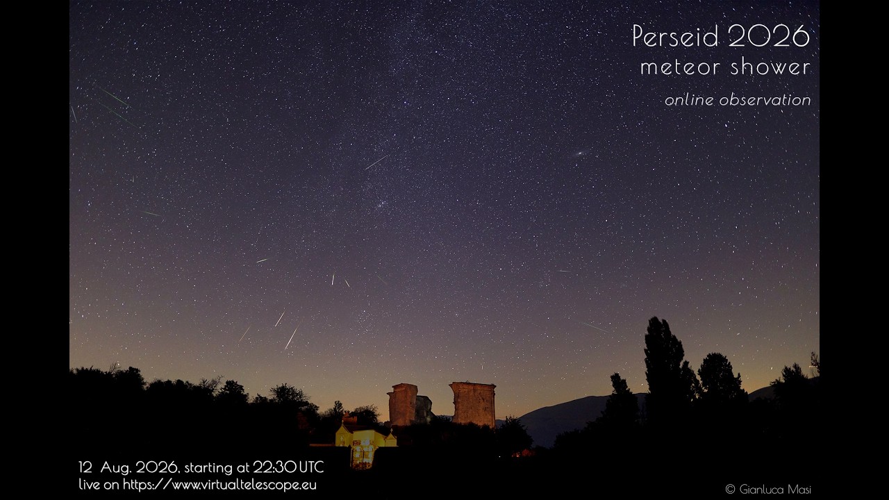 Perseid meteor shower 2026, online observation – 12 Aug. 2026