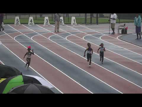 Girls 100m Dash 5-6 Year Old Semi Finals Heat 3 - 44th Annual Northwest Track and Field Classic 2019